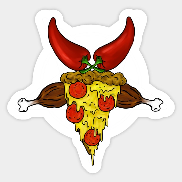 Pizzagram!! A junk food pentagram. Sticker by RogerPrice00x